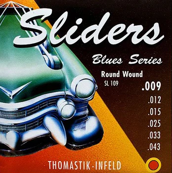 

SL109 Blues Sliders Set strings for electric guitar, Light, steel/nickel and silk, 9-43, thomastik