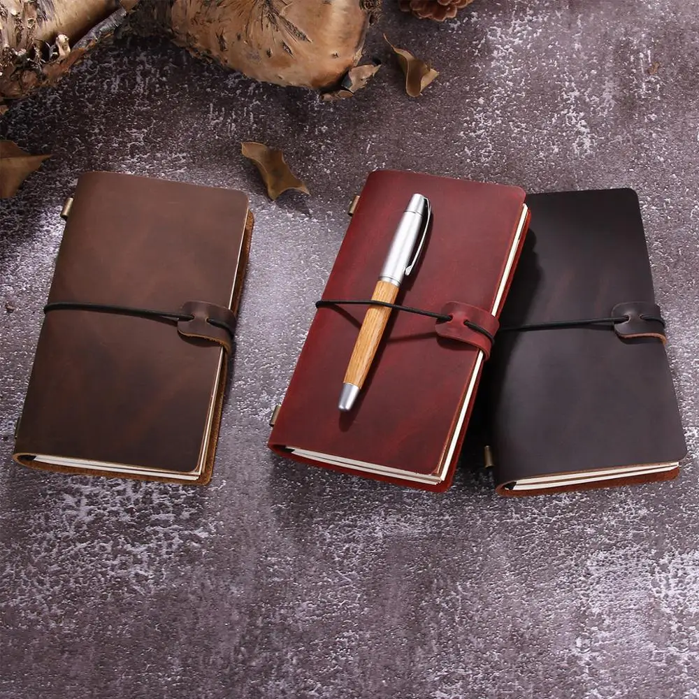 Caderno de Couro Caderno Diário Personalizado Caderno para Viagem Presente de Aniversário e Natal - Imagem 6