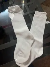 Calcetines de algodón suave para niños pequeños, pajarita grande chicas hasta la rodilla, largo, encaje, ropa de bebé, venta al por mayor