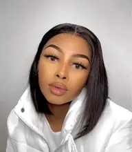 Luvin-mechones de cabello humano postizo brasileño, extensiones de cabello humano liso con cierre frontal de encaje 4X4