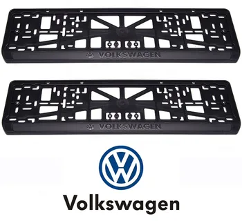 

Volkswagen license plate frames, plastic, set: 2 frames, 4 Chrome self-tapping