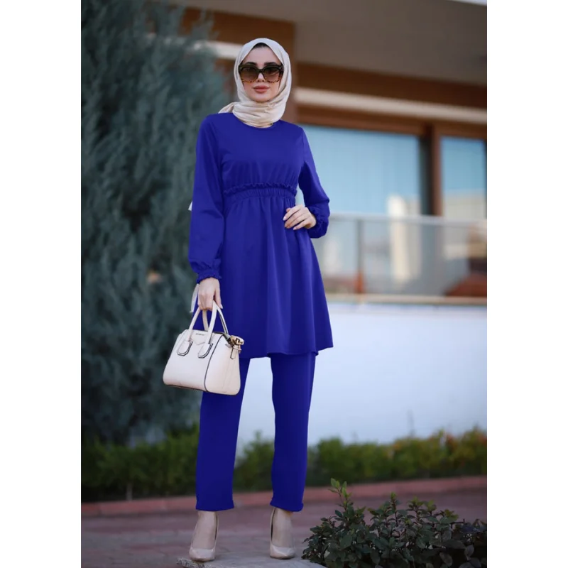 

Women Long Dresses Muslim Suit 2 Pieces European Clothing Turkish clothes for women autumn Garment Hijab Muslim Robe 3abaya Eid