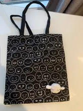 Bolso de lona de algodón para mujer, bandolera coreana Harajuku con dibujos animados japoneses, Eco, reutilizable, bolsos mochilas compra, 2021
