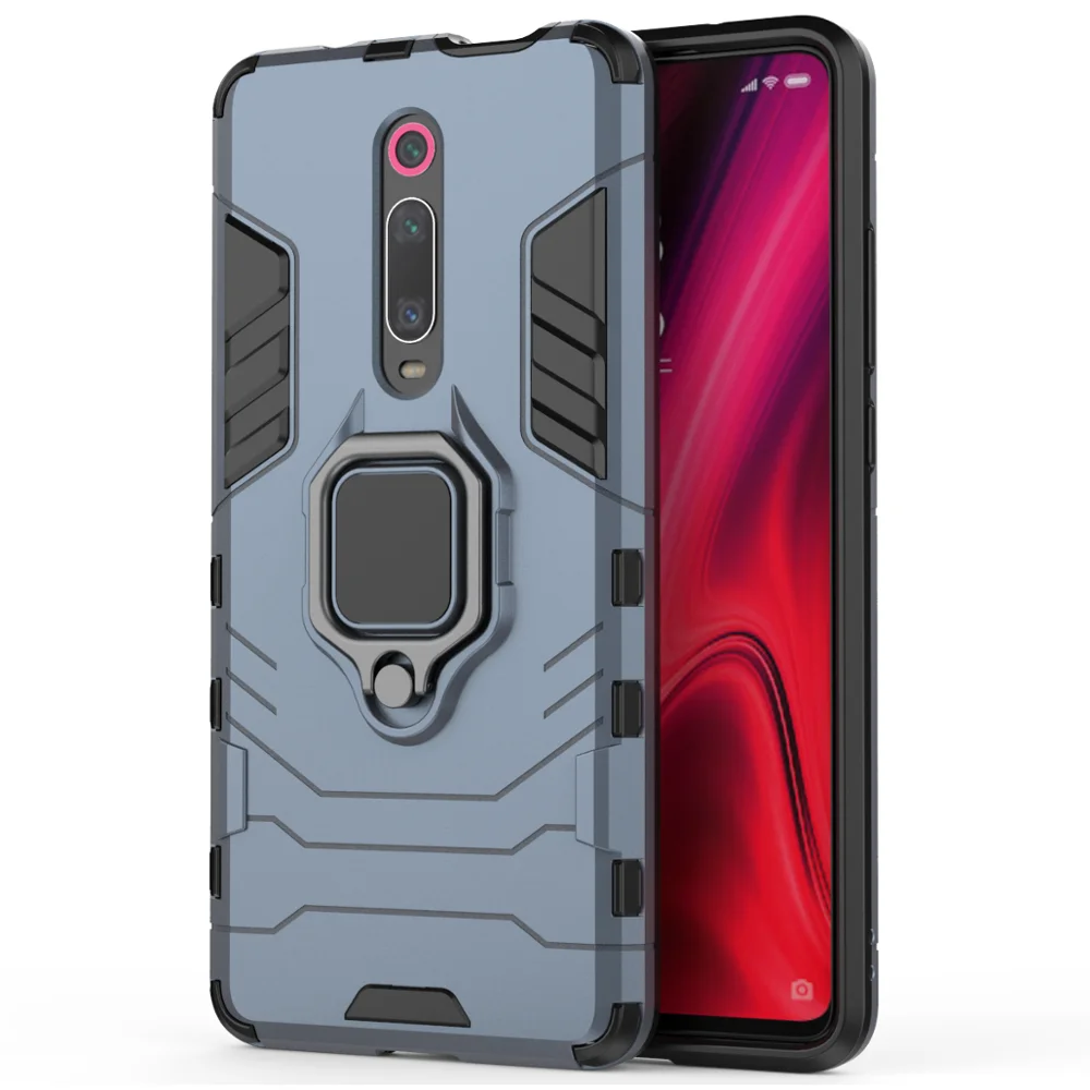 Подставка чехол для Xiaomi Mi 9T - Цвет: Тёмно-синий