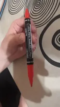 9 unids/set Punta doble marcadores permanentes negro rojo azul tinta 0,5mm-1mm bolígrafos para la escuela suministros de oficina estudiante papelería