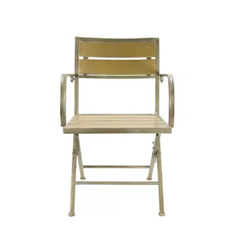 

METAL chair with arms Wood METAL outer gray mole