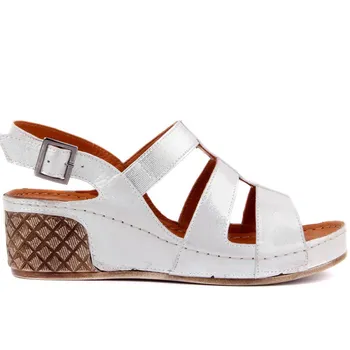 

Sail-Lakers White Genuine Leather Women Sandals Summer Comfortable Causal Shoes Woman Peep Toe Wedges Shoes Bottom Fashion Mother Ladies Sandals Sandalias Mujer Size 36-40 2020 New