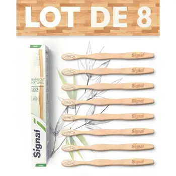 

SIGNAL Set of 8 toothbrushes manuals soft bamboo 100% lifelike