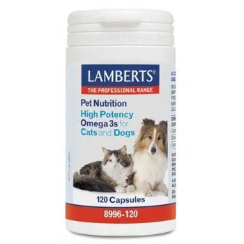 

Pet Nutrition Omega 3 High Power (Cats & Dogs)-Lamberts-120 Capsules