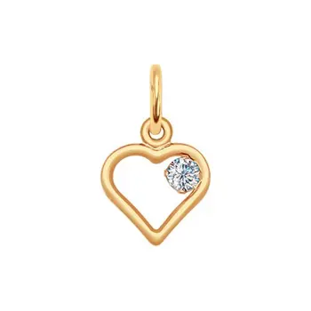 

Sokolov heart pendant, fashion jewelry, gold, 585, women's male, pendants for neck women