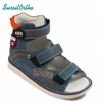 

SursilOrtho/Антивальгусные ортопедические сандалии из натуральной кожи на липучках с открытым мысом (антивальгусная обувь)