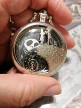 Reloj de bolsillo de plata/Negro/bronce para Navidad, película de Jack skeleton, Tim