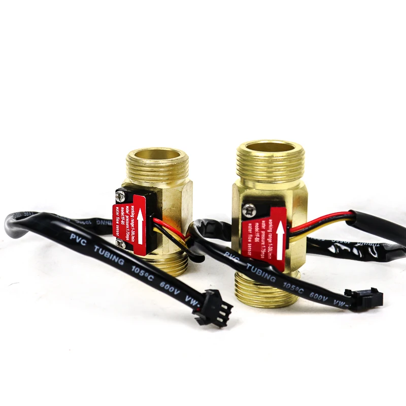 Copper Water Flow Sensor NPN Output Hall High-precision Turbine Flowmeter 6 Poin