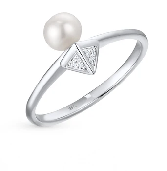 

Gold ring with pearls and diamonds sunlight sample 585