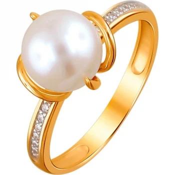 

Esthete ring with pearls and cubic zirconia in red gold