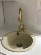 Gold Kitchen Faucet Water-Mixer Pull-Out Single-Handle Silver Swivel-Degree N22-019