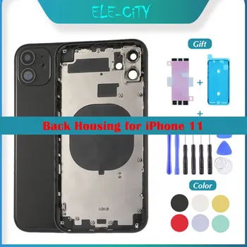

OEM Back Cover Housing For iPhone 11 Back Middle Frame Chassis Rear With Glass Battery Cover Full Assembly ''LOGO‘’ Free Gift