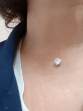 Colgantes redondos de circón AAA para mujer, collar de hilo de pescar transparente Invisible, gargantilla de Metal, Color dorado y plateado