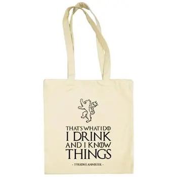 

Cloth Bag Game of Thrones I Drink And I Know Things phrase Tyrion Lannister