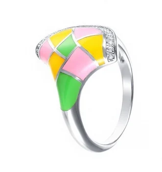 

Jay VI ring with enamel and cubic zirconia