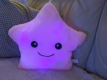 34CM Creative Toy Luminous Pillow Soft Stuffed Plush Glowing Colorful Stars Cushion Led