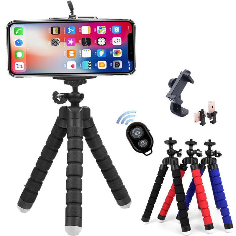 Mini Flexible Sponge Octopus Tripod Stand Photography for iPhone Samsung Xiaomi Huawei Mobile Phone Smartphone Gopro 9 8 Camera |