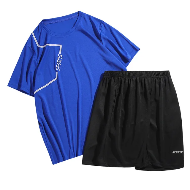 High quality tennis jerseys badminton shirt shorts set Men Table tennis sets ping pong clothes Badminton jogging sports suits Blue