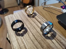 Anillo de acero inoxidable negro para hombre y mujer, joyería con abalorio, 2017