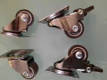 Ruedas giratorias de goma suave para muebles rueda giratoria plateada para Carro de plataforma, accesorios para el hogar, 4 Uds.