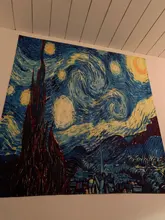 Tapestry Decoration Wall-Hanging Painting-Printed Yoga-Mat Gogh Star Living-Room Moon