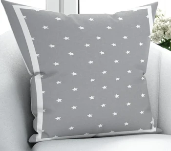 

Else Gray White Border Stars Scandinavian 3D Print Microfiber Throw Pillow Case Cushion Covers Square Hidden Zipper 45x45cm