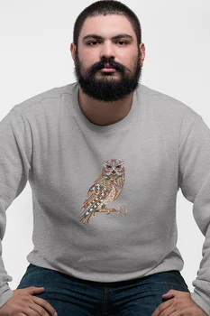 

Angemiel Wear Ethnic Pattern Owl Gray Men 'S Sweatshirt