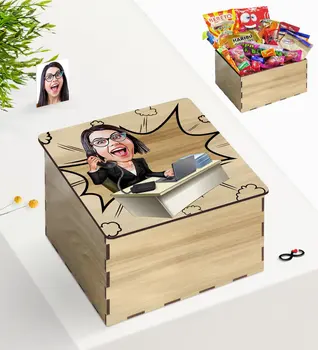 

Tailor-made In Wooden Box Lady Assistant Caricature Of Nostalgic Lezzetler Gift set