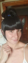 Leeons-postizo corto de pelo sintético para mujer, postizo resistente al calor, con flequillo, corto Natural, pinzas para el pelo, color negro