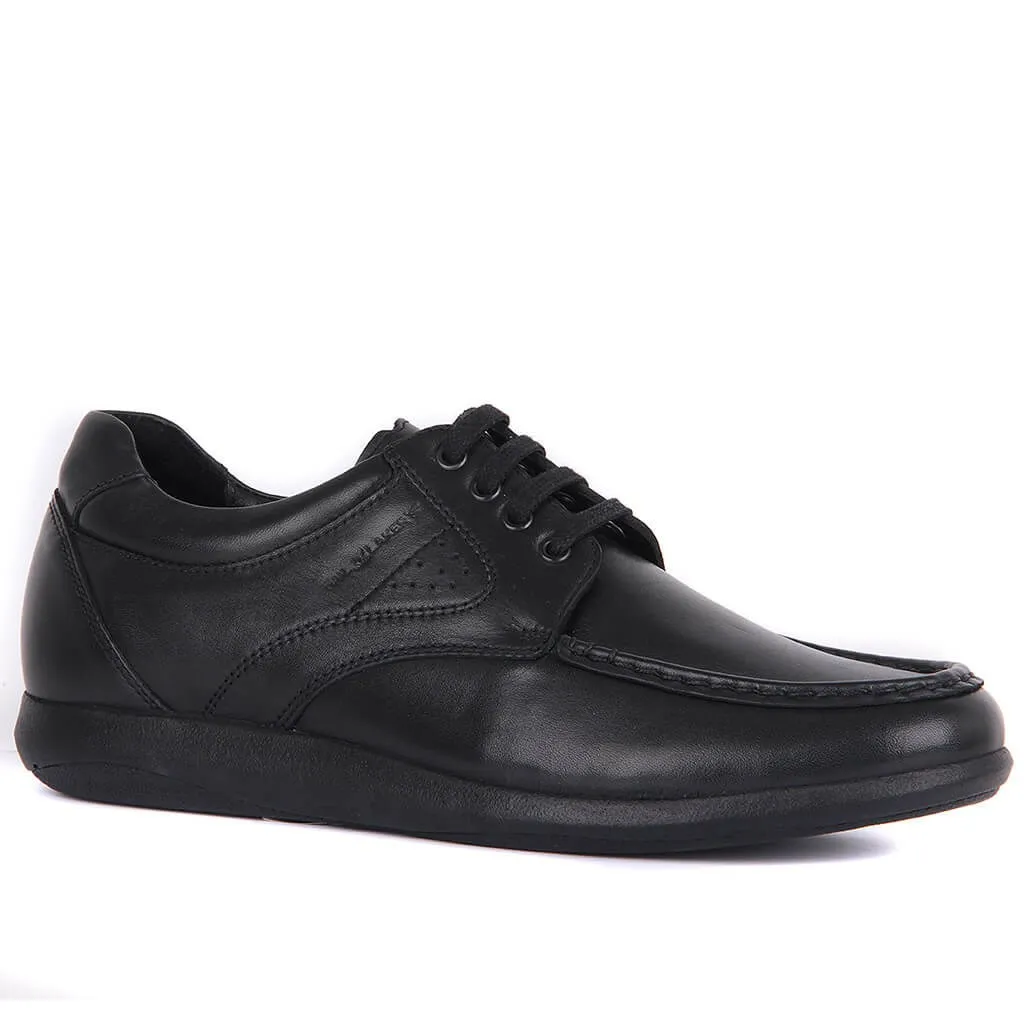 Sail zapatos de cuero para hombre, calzado negro Lakers|Zapatos informales de hombre|