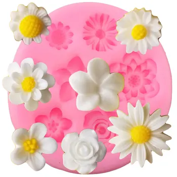 

Flower Fondant Cake Decorating Tools DIY Wedding Cupcake Topper Silicone Molds Jelly Candy Polymer Clay Chocolate Gumpaste Mould