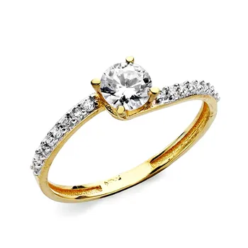 

Solitaire 18k gold two-color zircons [AA2245]