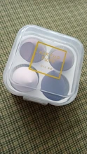 Juego de esponjas de maquillaje, esponjilla de látex saludable, suave, en húmedo y seco, herramientas de maquillaje cónicas, caja de plástico exquisita, 3 /4 Uds.