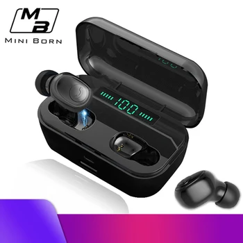

MiniBorn True Wireless Earbuds Mini Bluetooth Earphone Stereo Bluetooth 5.0 Sport Earpiece Small Invisible Headset with Mic