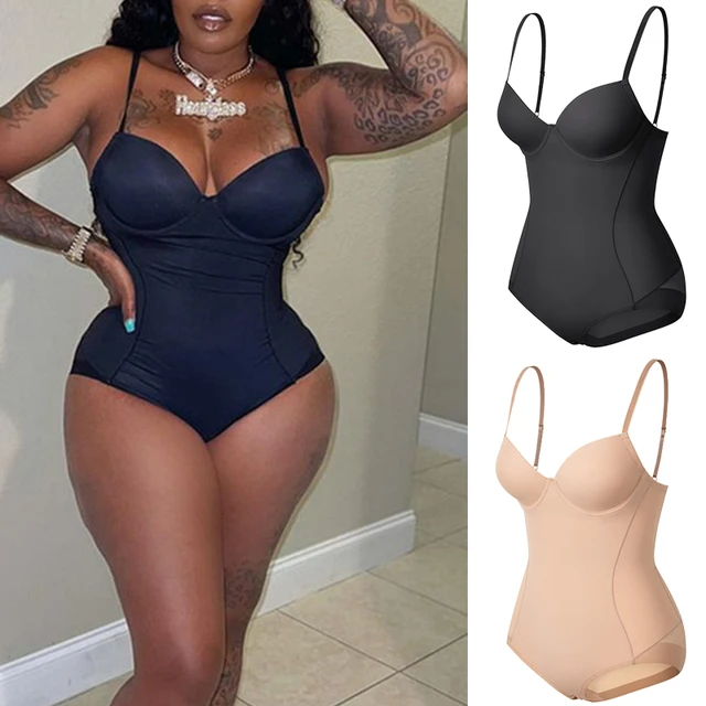 Plus Size Bodysuits for Women Backless Camisole Tummy Control Oversized  Bodies Tight Jumpsuit - AliExpress