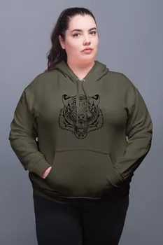 

Angemiel Wear Charcoal Tiger Green Women 'S Hooded Sweatshirt