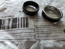 Vnox 8mm Cool Black Spinner Chain Ring for Men Tire Texture Stainless Steel Rotatable