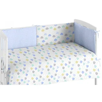 

LITTLE DONKEY WHITE Comforter Cradle and Protector for Babies 008 Clouds Blue Cradle 60x120cm