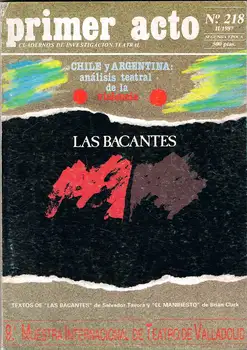 

First Act. Notebooks Research Theatrical N ° 218 + Separata. March-April 1987