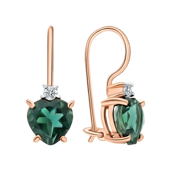 

Gold earrings with tourmaline and cubic zirconia sunlight sample 585