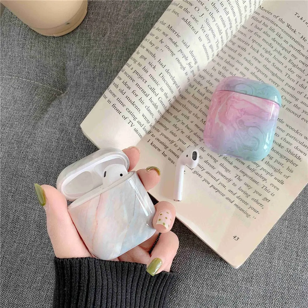 Чехол для оригинального Apple Airpods чехол мраморный милый чехол для Apple Airpods 2 1 чехол Аксессуары для наушников Air Pods Чехол Коробка