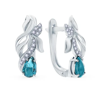 

Silver earrings with crystals and cubic zirconia sunlight sample 925