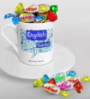 

Personalized English Teacher Turkish coffee Cup and Haribo Candy Gift Set-4