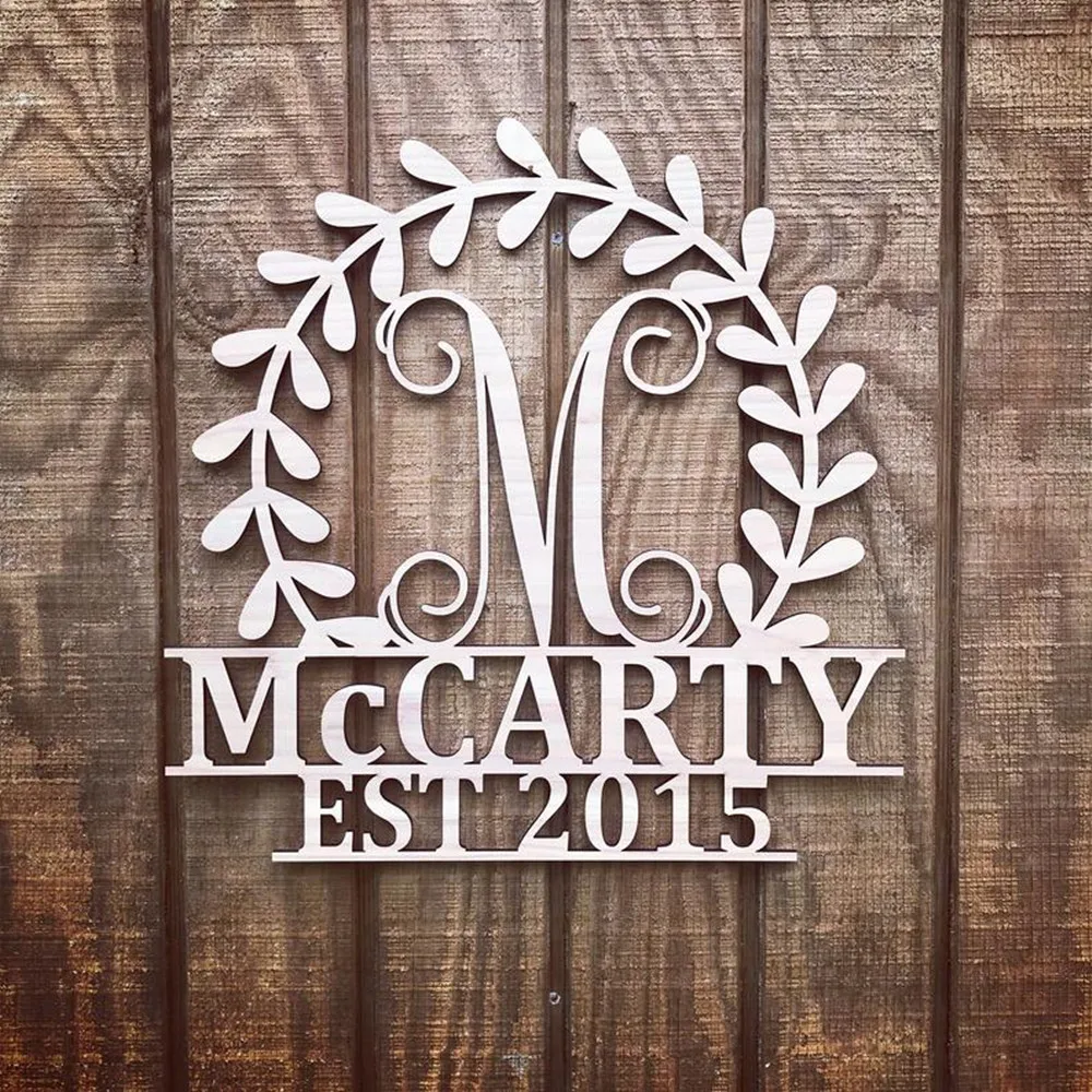 Personalizada Familia Ultimo Nombre Signo De Boda Rustico De