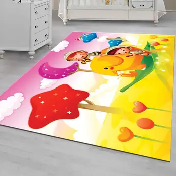 

Boy And Elephant Patterned Carpet ,Non Slip Floor Carpet,Teen's Carpet,Turkish Rug